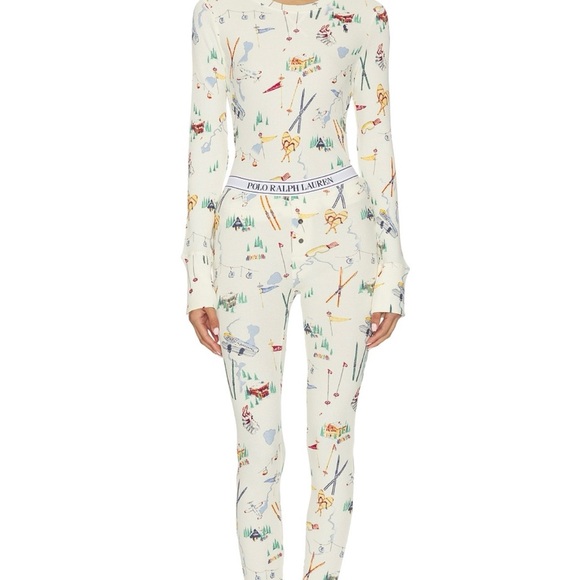 Polo by Ralph Lauren Cream Thermal Ski Pajama